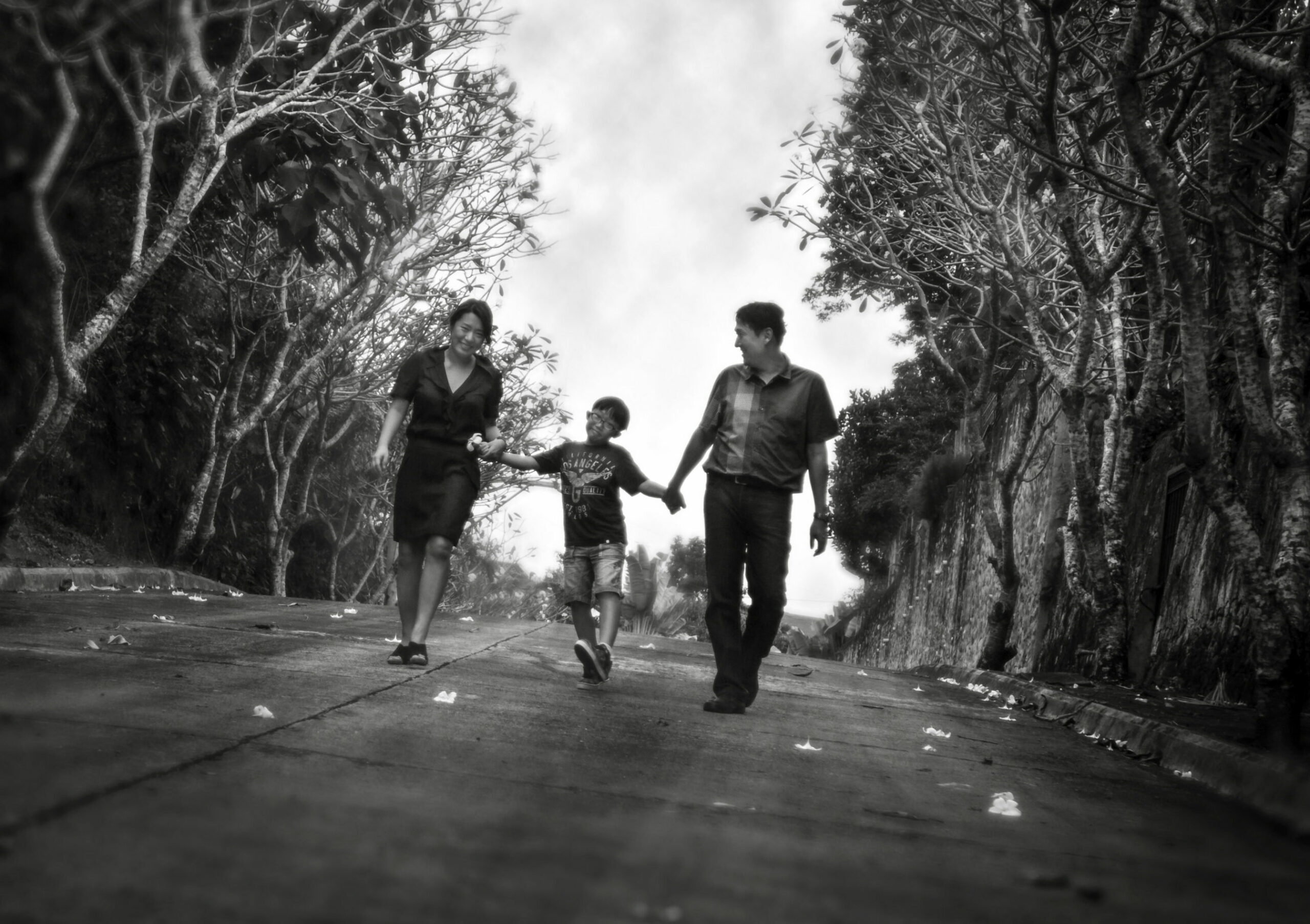 A mix of a black-and-white "cuddle" shot and a high-energy "running" shot.